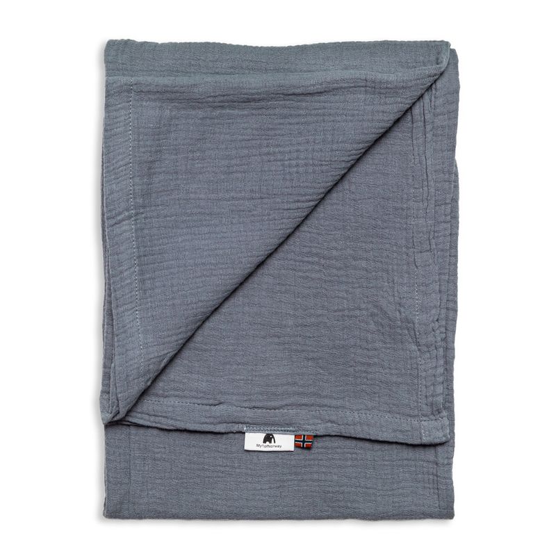 Teppe med navn i myk musselin - VELG FARGE